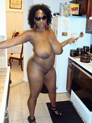 Perfect black whores on the kitchen, the